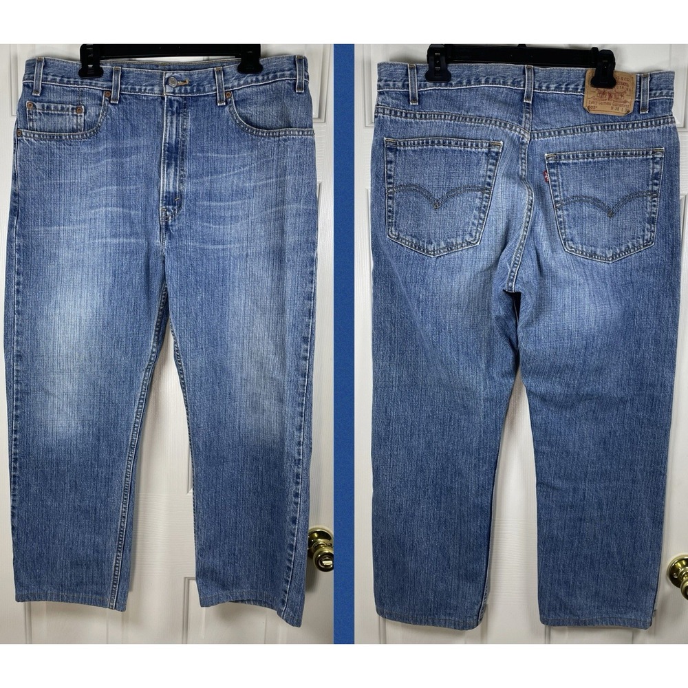 Levis 505 Straight Denim Jeans Mens Tag 38x30 - Actual 37x27 - Picture 2 of 9